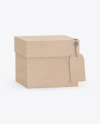 Kraft Cardboard Box with Label Mockup