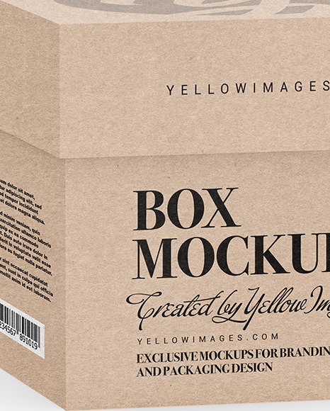 Kraft Cardboard Box with Label Mockup