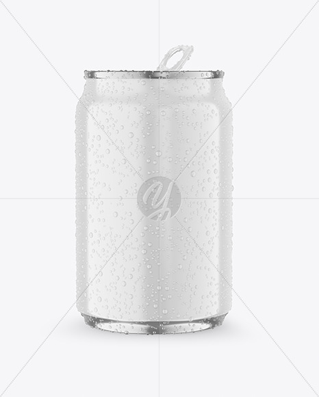 250ml Metallic Drink Can With Glossy Finish And Condensation Mockup