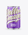 250ml Metallic Drink Can With Glossy Finish And Condensation Mockup