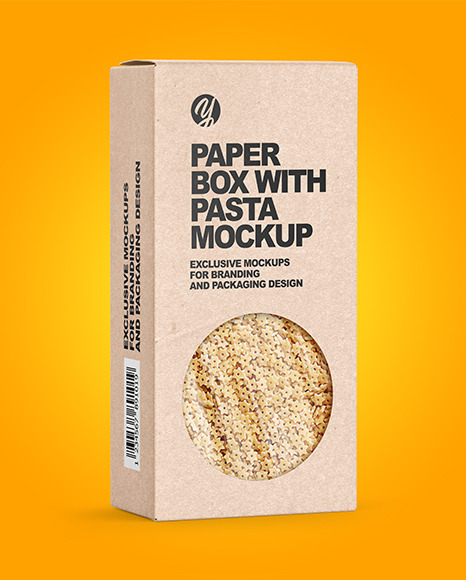 Kraft Paper Box with Stelline Pasta Mockup