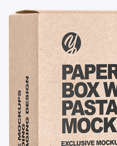 Kraft Paper Box with Stelline Pasta Mockup