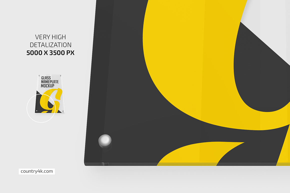 Vertical Glass Nameplate Mockup Set Vertical Glass Nameplate Mockup Set