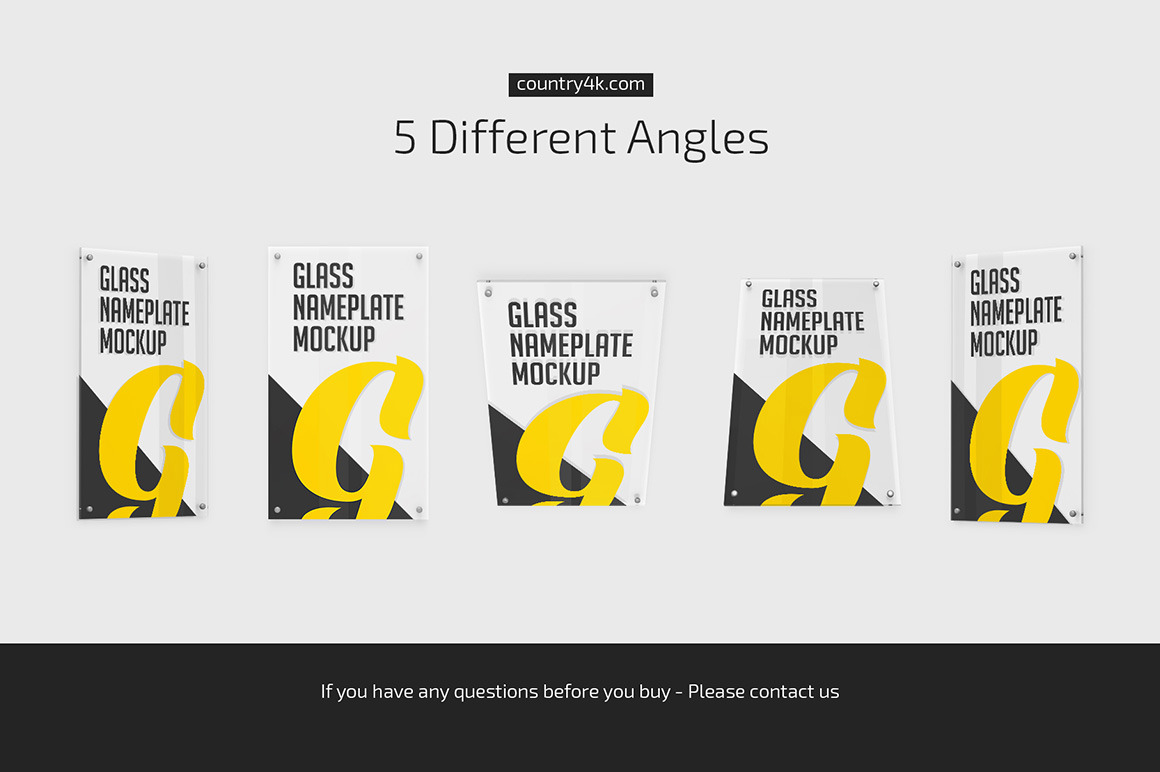 Vertical Glass Nameplate Mockup Set Vertical Glass Nameplate Mockup Set