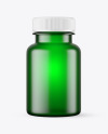 Empty Frosted Green Pills Bottle Mockup