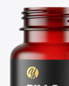 Empty Frosted Red Pills Bottle Mockup