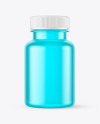 Empty Frosted Colored Pills Bottle Mockup