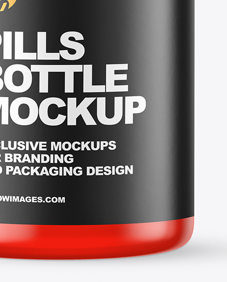 Empty Frosted Colored Pills Bottle Mockup