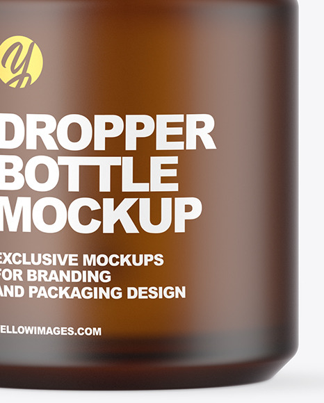 Frosted Amber Dropper Bottle Mockup