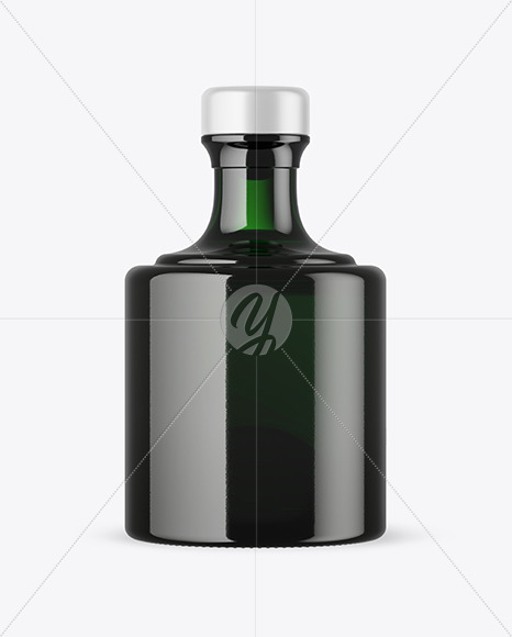 Green Glass Bottle Mockup