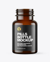 Empty Dark Amber Pills Bottle Mockup