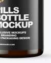 Empty Dark Amber Pills Bottle Mockup