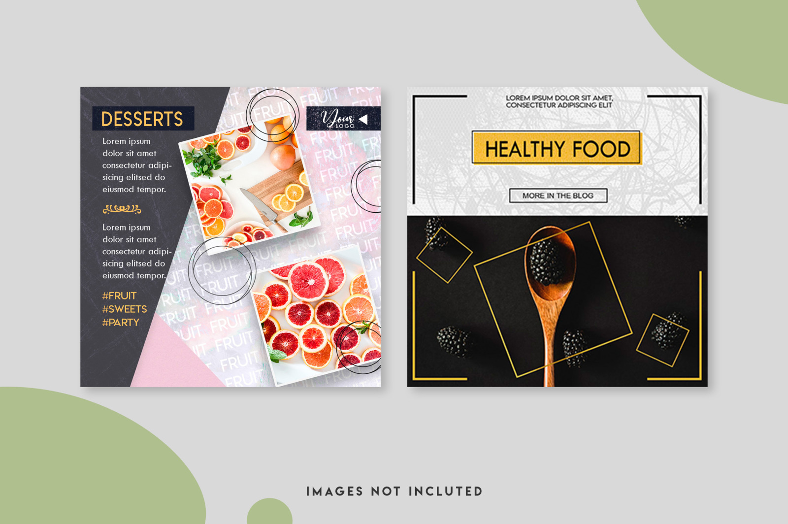 11 Food instagram post template set