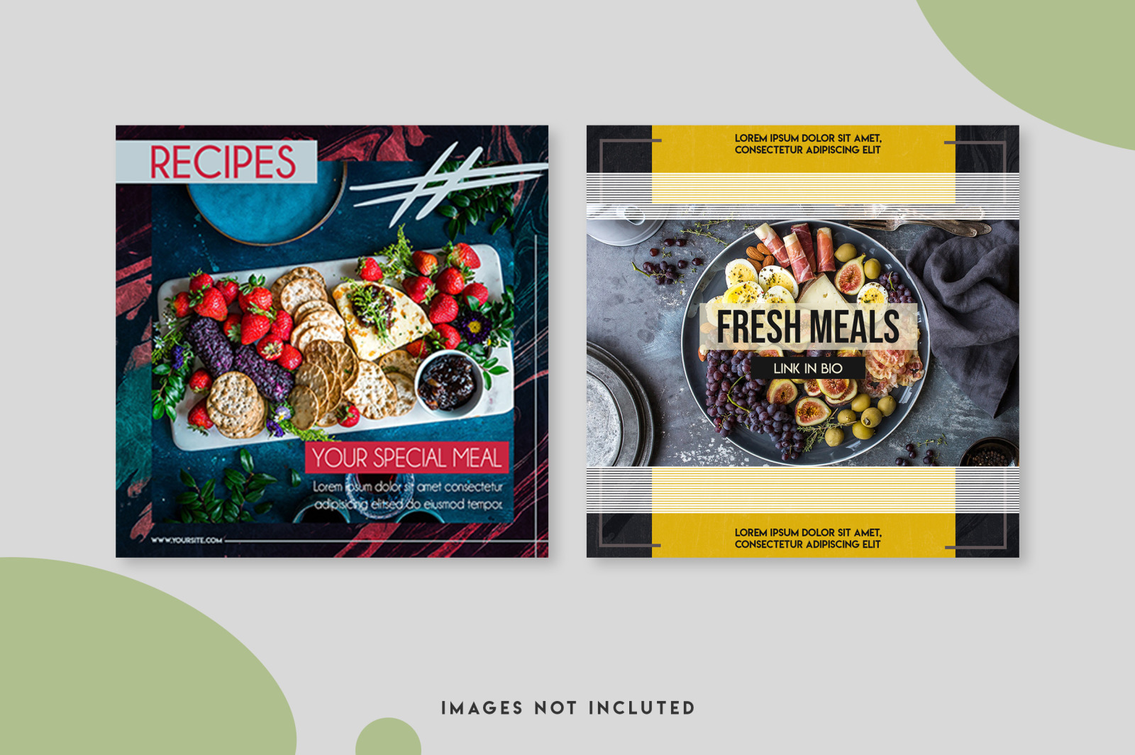 11 Food instagram post template set 11 Food instagram post template set