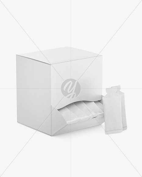 Paper Box with Hand Sanitizer Sachets Mockup