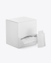 Paper Box with Hand Sanitizer Sachets Mockup