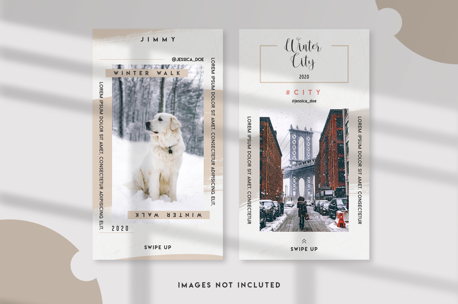 10 Winter instagram stories template set