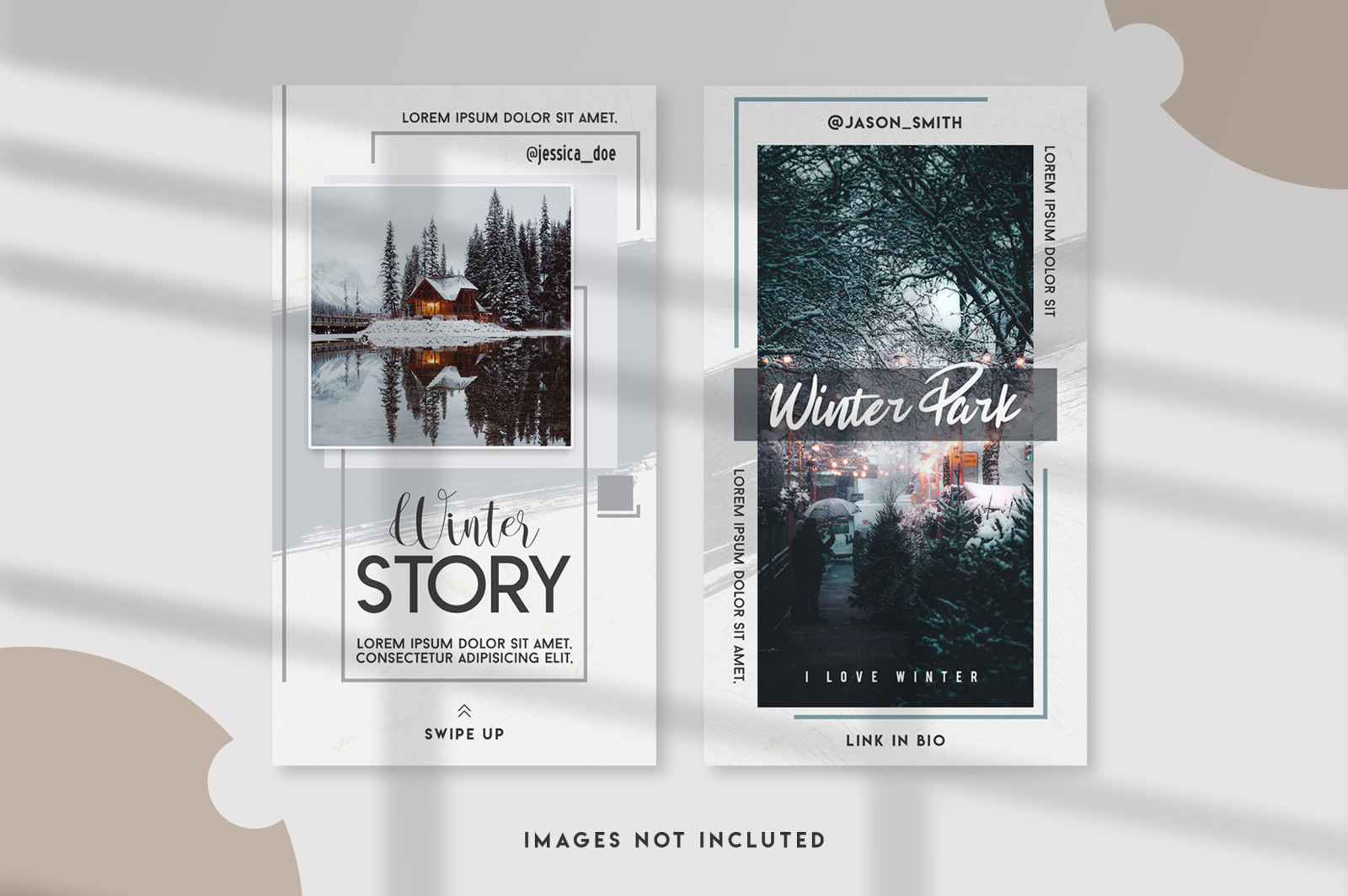 10 Winter instagram stories template set