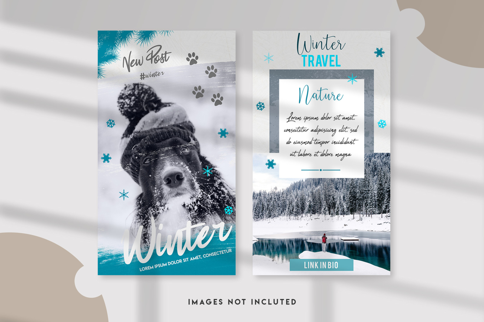 10 Winter instagram stories template set