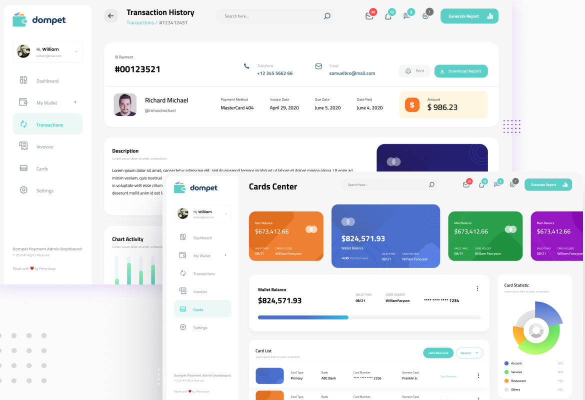 Dompet - Payment Admin Dashboard UI Template Dompet - Payment Admin Dashboard UI Template