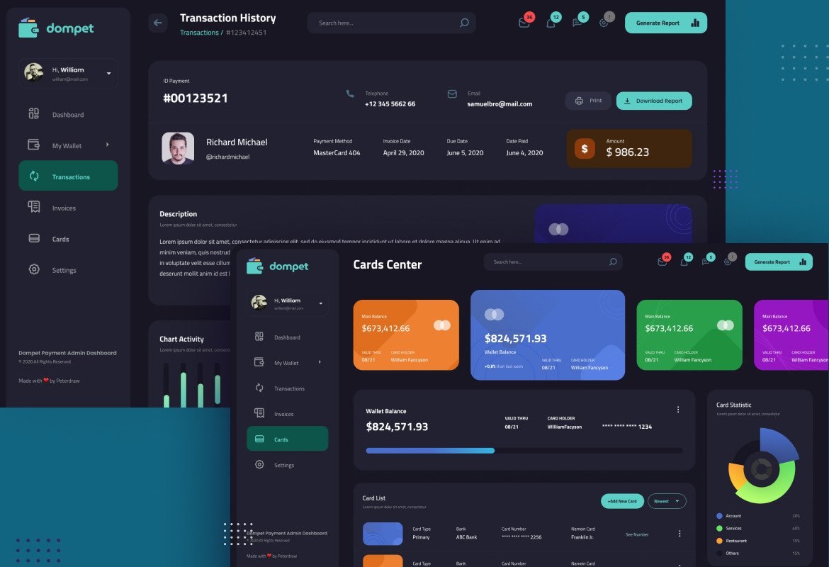 Dompet - Payment Admin Dashboard UI Template Dompet - Payment Admin Dashboard UI Template
