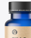 Empty Frosted Blue Pills Bottle Mockup