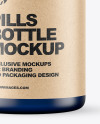 Empty Frosted Blue Pills Bottle Mockup