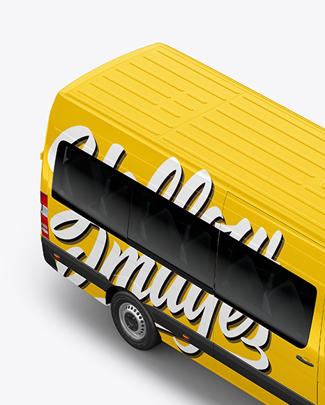 Van Mockup - Half Side View (High-Angle Shot)