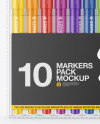 10x Glossy Markers Pack Mockup