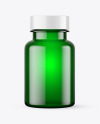 Empty Green Pills Bottle Mockup