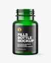 Empty Green Pills Bottle Mockup