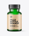 Empty Frosted Green Pills Bottle Mockup