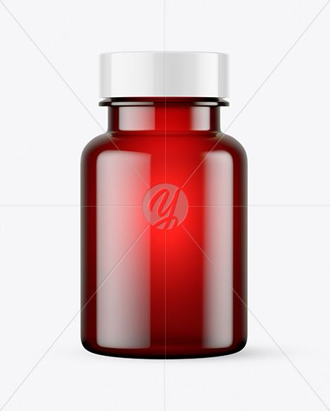 Empty Red Pills Bottle Mockup