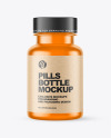 Empty Frosted Colored Pills Bottle Mockup