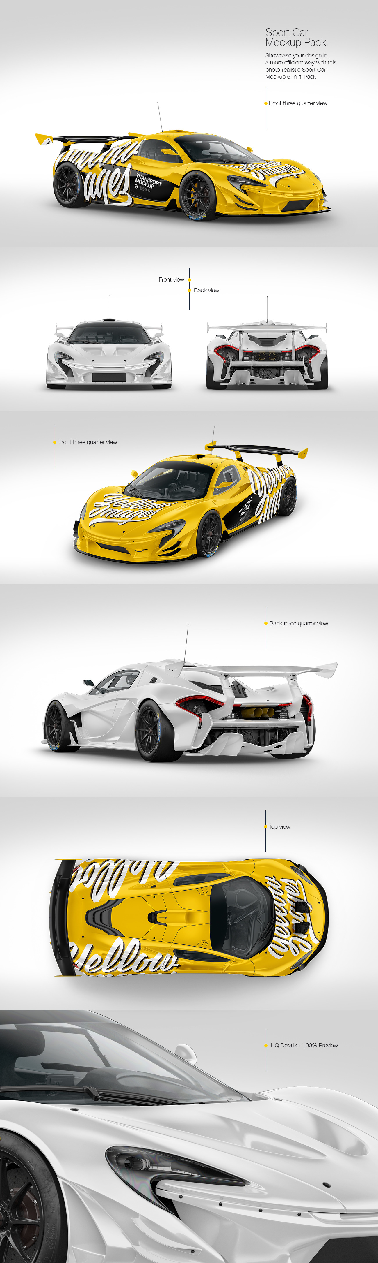 Sport Car Mockup Pack Sport Car Mockup Pack