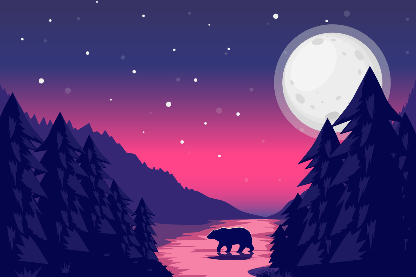 6 Wild animals on the background of nature set 6 Wild animals on the background of nature set