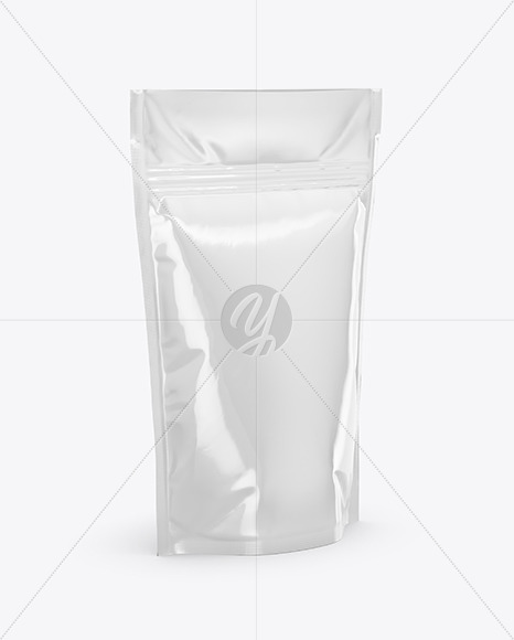 Glossy Stand Up Pouch Mockup - Half Side View