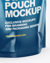 Glossy Stand Up Pouch Mockup - Half Side View