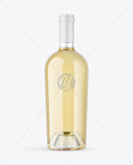 Clear Glass White Wine Bottle Mockup