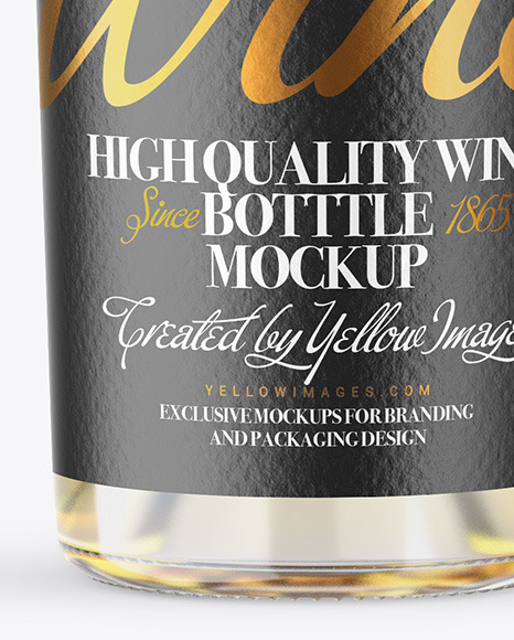 Clear Glass White Wine Bottle Mockup