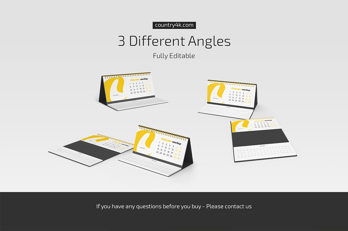 Desk Calendar v07 Mockup Set Desk Calendar v07 Mockup Set