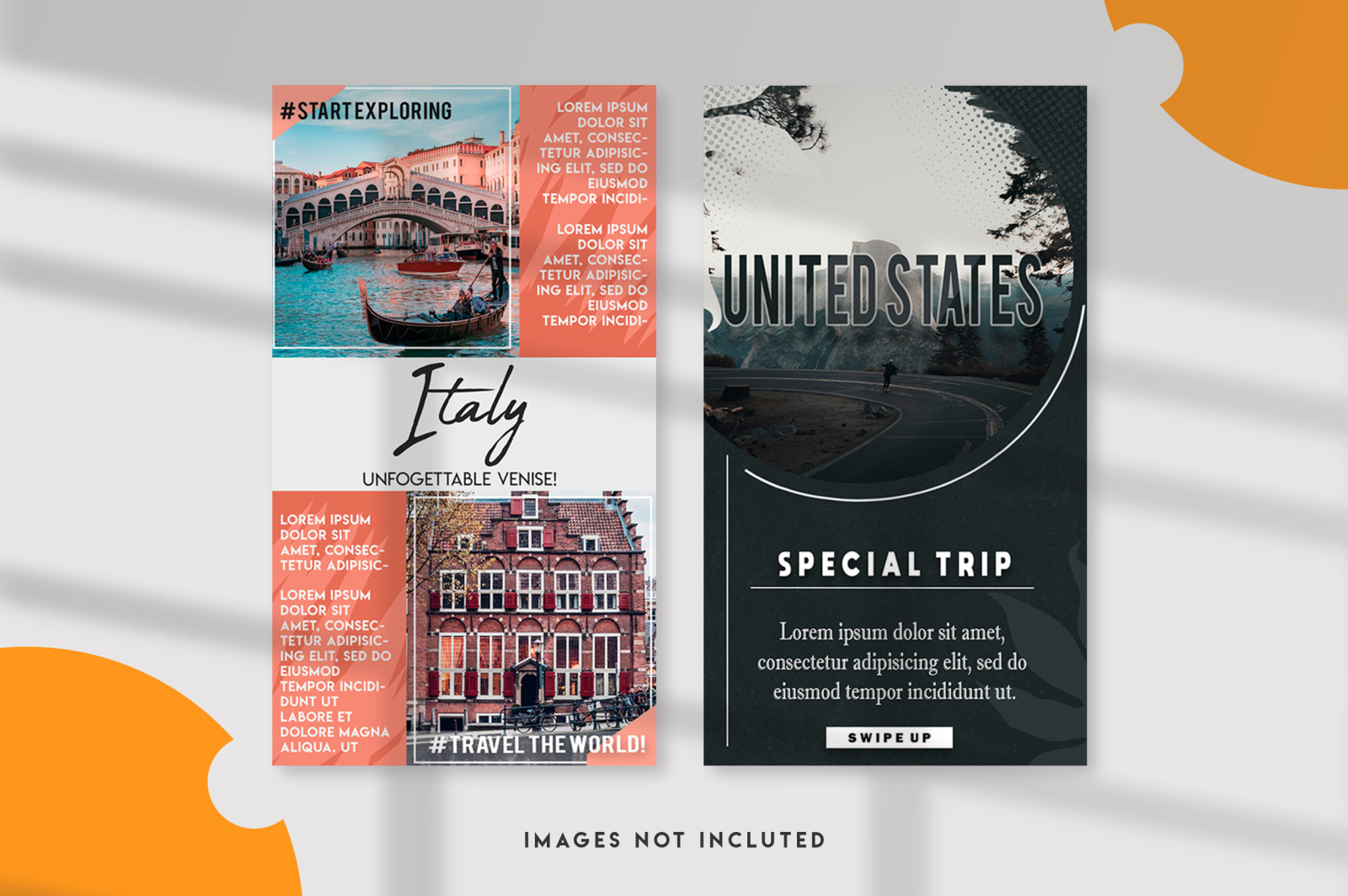 6 Travel instagram stories template set