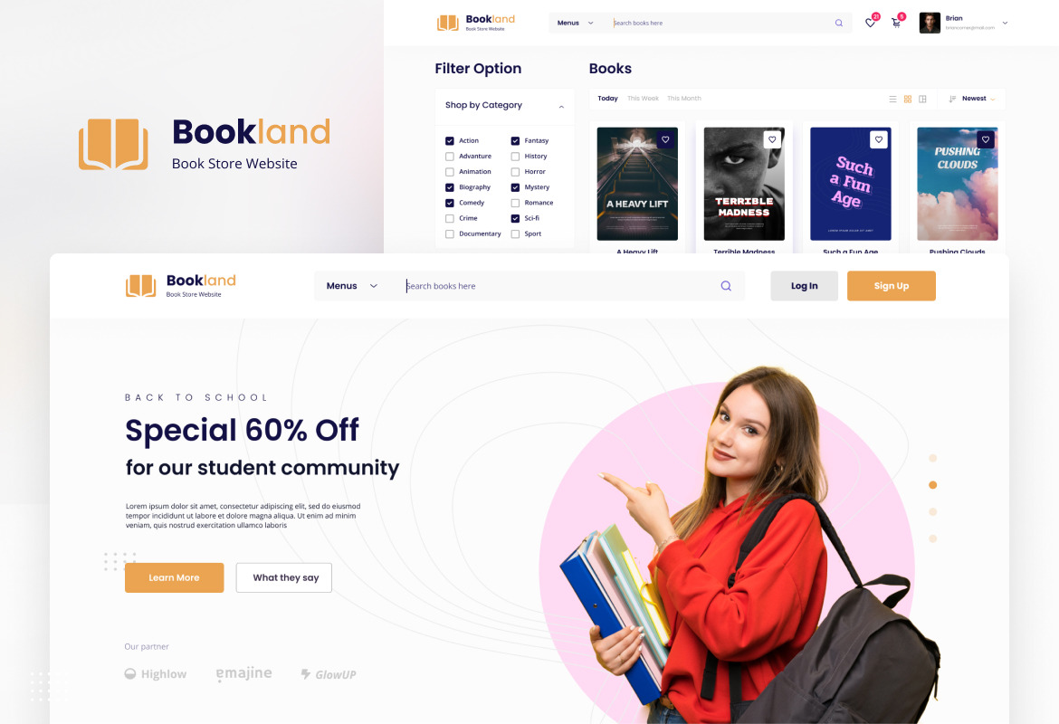 Bookland - Book Store Ecommerce Website