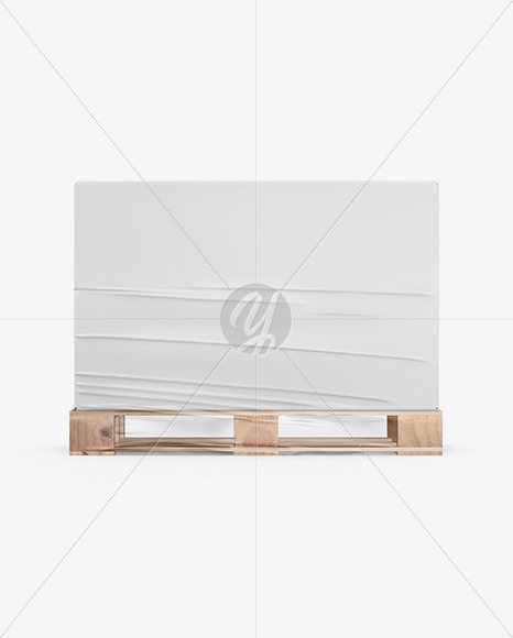 Pallet W/ Paper Box Mockup