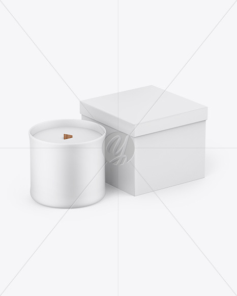 Paper Box W/ Matte Candle Mockup