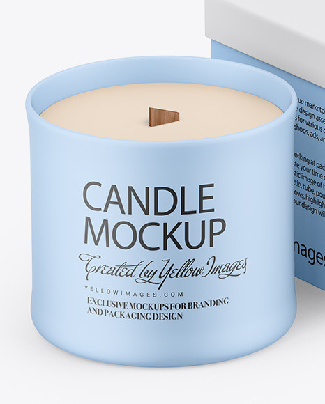 Paper Box W/ Matte Candle Mockup