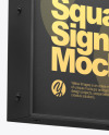 Plastic Square Signboard Mockup