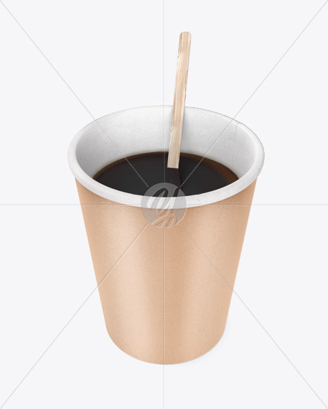 Kraft Paper Coffee Cup With Wooden Stick