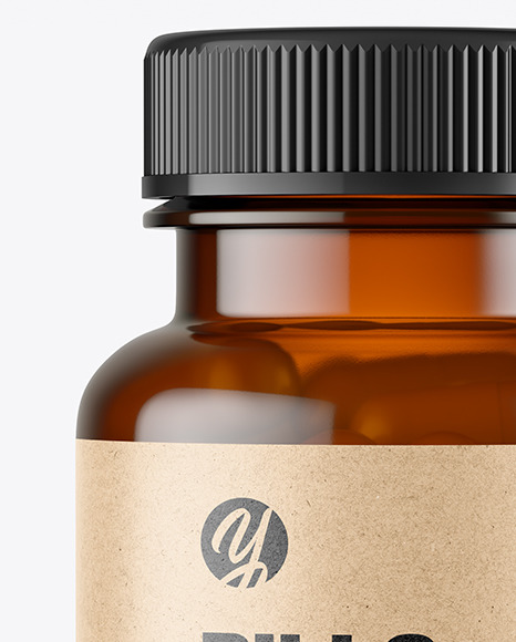 Amber Pills Bottle Mockup