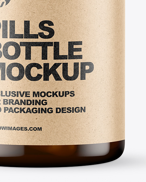 Dark Amber Pills Bottle Mockup